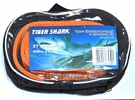 Трос буксировочный  5т 4м  лента с крюками Tiger Shark